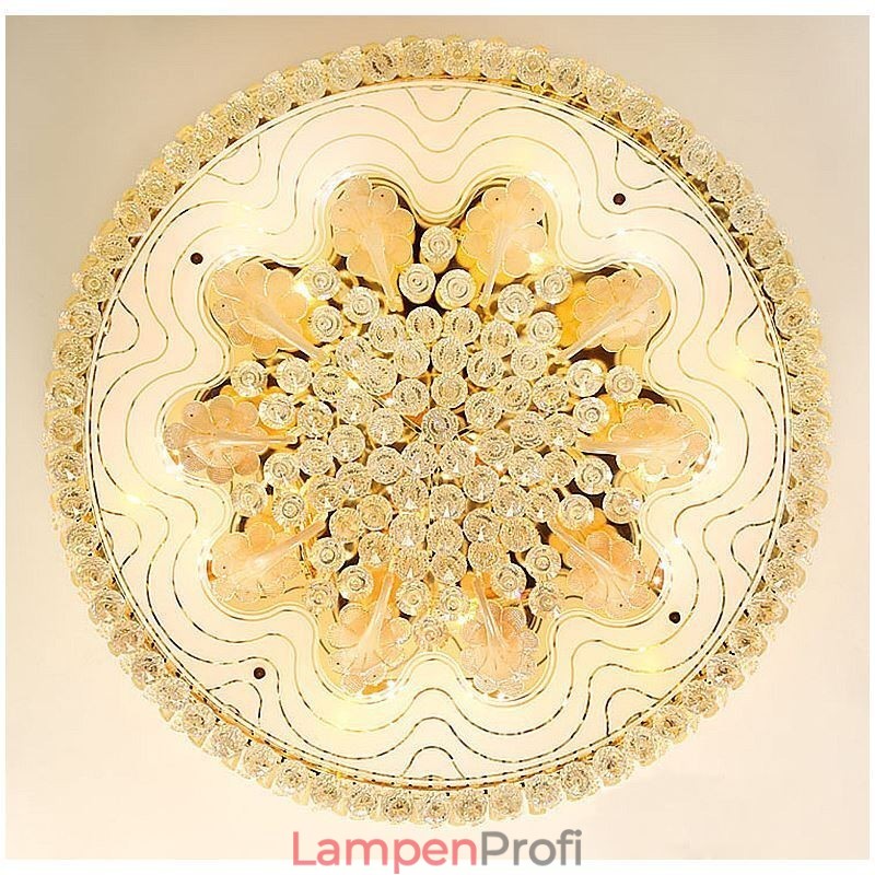 Anmutige Deckenleuchte mit goldenem Kristall