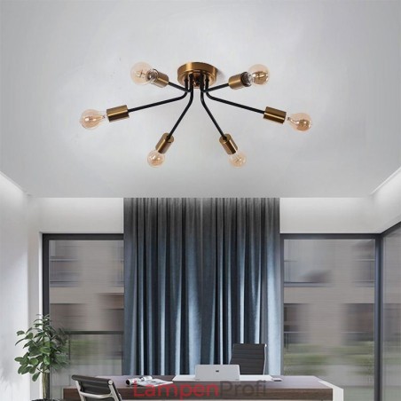 Sputnik Kronleuchter 6 Lichter Halbbündige Deckenleuchte Sputnik Kronleuchter 6 Lichter Halbbündige Deckenleuchte