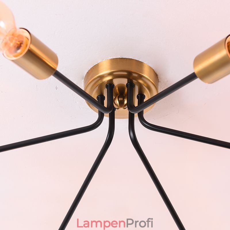 Sputnik Kronleuchter 6 Lichter Halbbündige Deckenleuchte