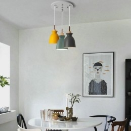 Nordic Einfache Macaron Pendelleuchte Eisen Arti Drei Lichter
