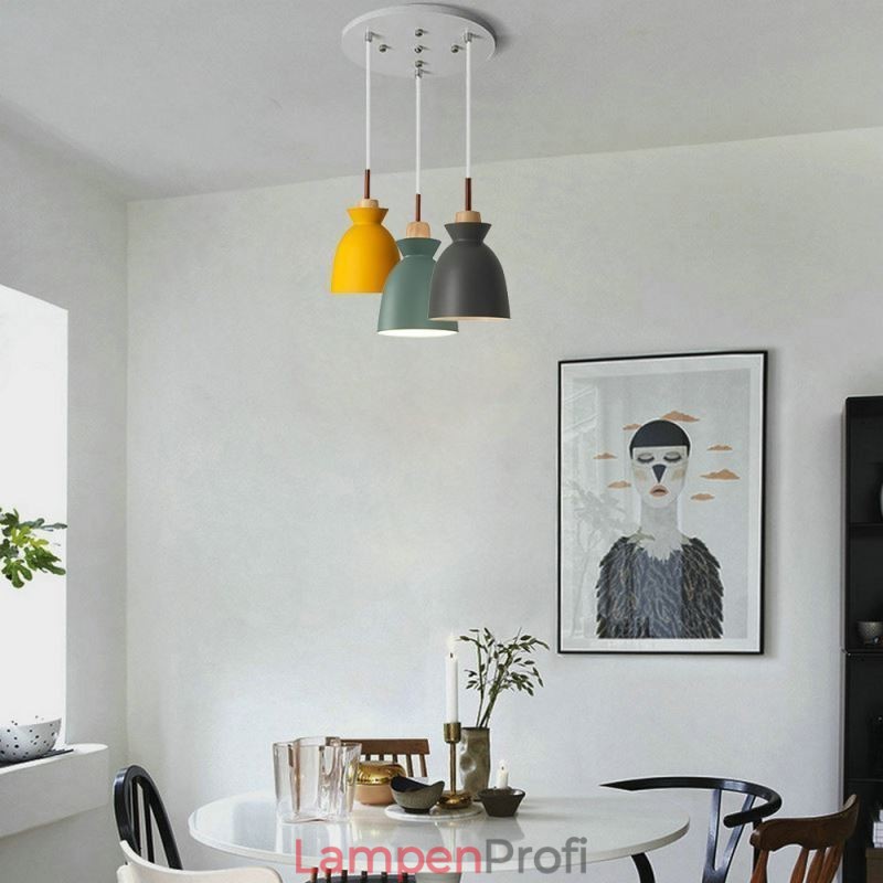 Nordic Einfache Macaron Pendelleuchte Eisen Arti Drei Lichter