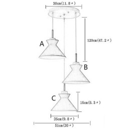 Nordic Macaron Island 3 Licht Pendelleuchte Einfache Eisen Arti Drei Lichter