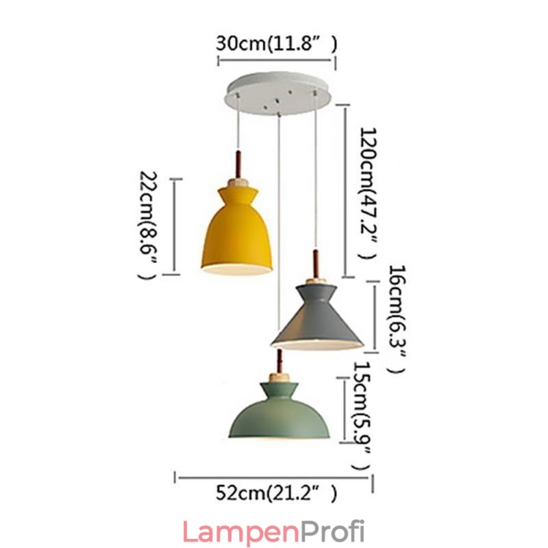 Macaron Pendelleuchte Nordic Simple Iron Arti Drei Lichter Leuchte