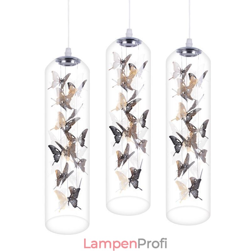 Glas Pendelleuchte Kreative Nordische Zylinderlampe Schmetterlingsleuchte