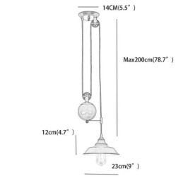 Industrielle Bauernhaus Pulley Pendelleuchte Versenkbares Design Einstellbare Höhe