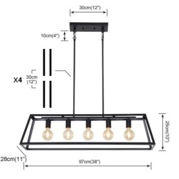 Industrielle Metall Pendelleuchte Trapezförmige Hängende Deckenleuchte
