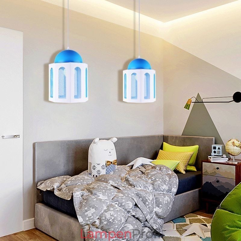 Schlossförmige Pendelleuchte Modernes blaues und weißes Farblicht