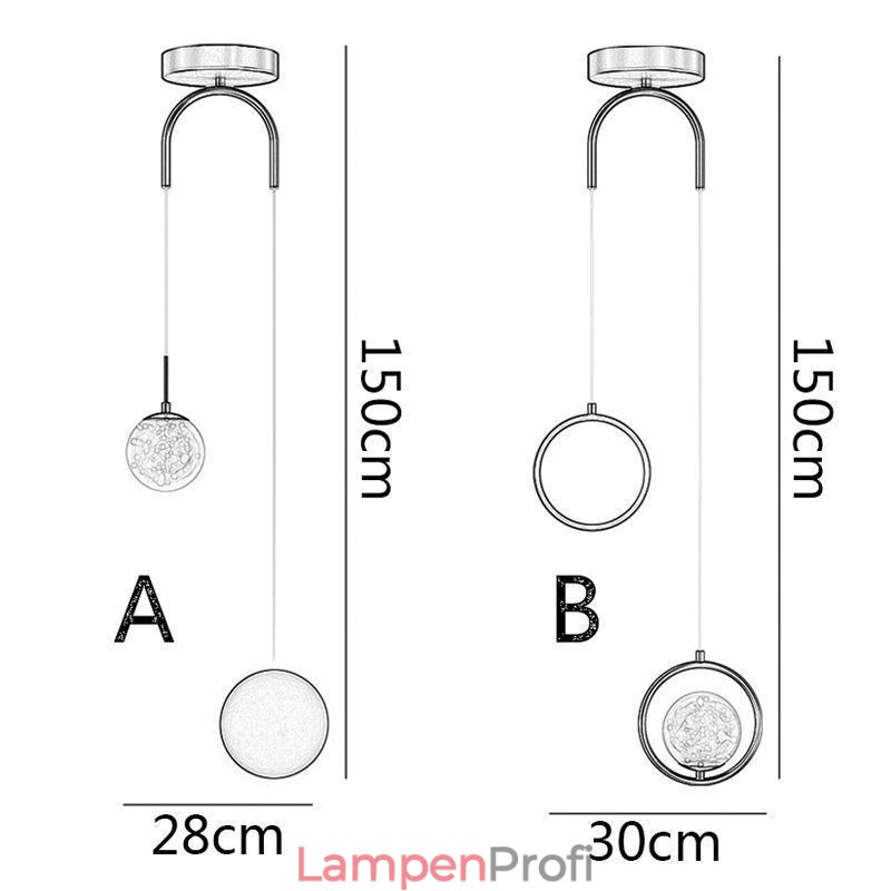 Runde Ring Pendelleuchte Moderne Kugel Hängelampe