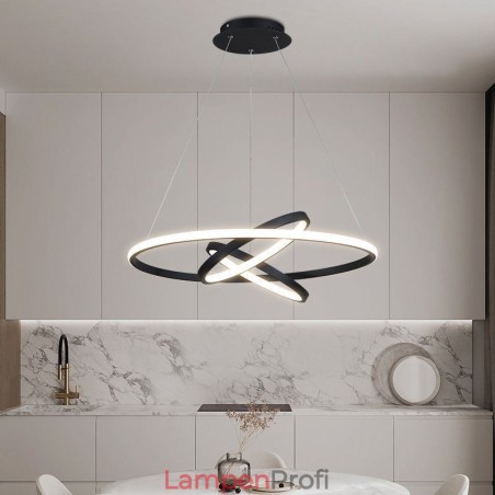 Moderner Kronleuchter, dimmbare Pendelleuchte mit 3 Ringen Moderner Kronleuchter, dimmbare Pendelleuchte mit 3 Ringen