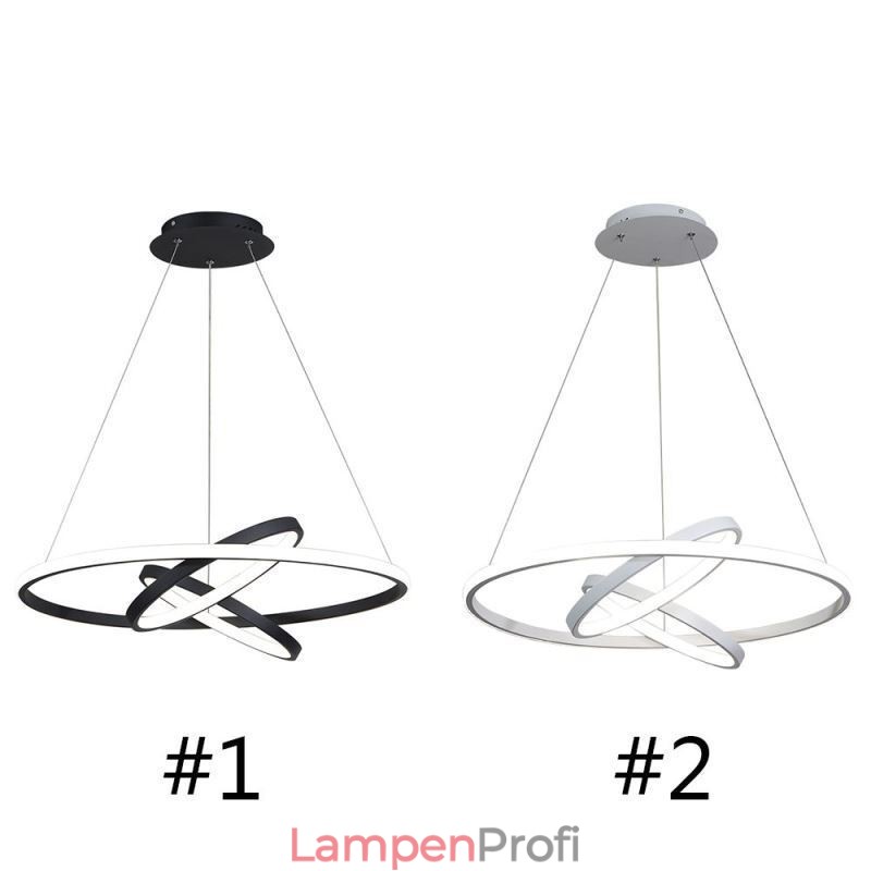 Moderner Kronleuchter, dimmbare Pendelleuchte mit 3 Ringen