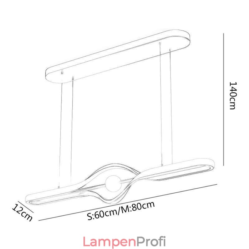 Moderne lineare Pendelleuchte mit langem Streifen