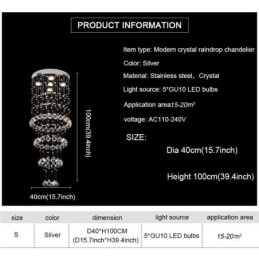 Kristall Kronleuchter Zeitgenössische Elegante Deckenleuchte Duplex Treppe