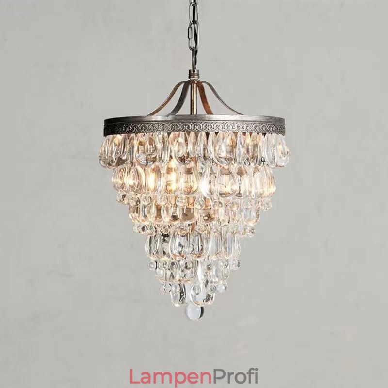 Amerikanische Kristall Deckenleuchte Country Retro Runde Pendelleuchte