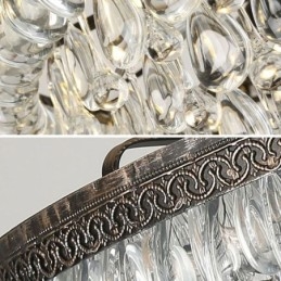 Amerikanische Kristall Deckenleuchte Country Retro Runde Pendelleuchte