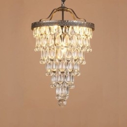 Amerikanische Kristall Deckenleuchte Country Retro Runde Pendelleuchte