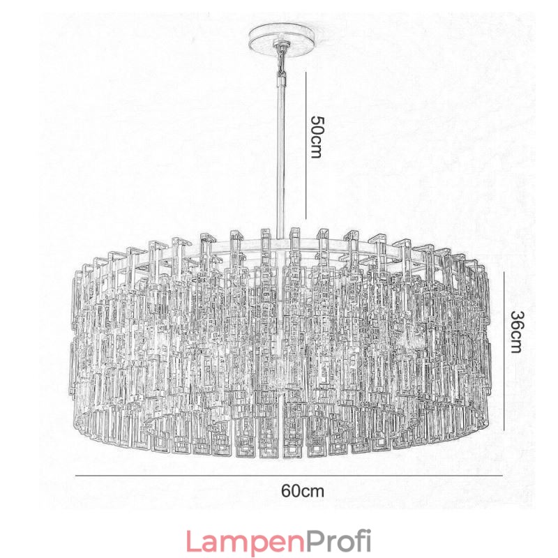 Amerikanische Deckenleuchte, luxuriöse Kristall-Pendelleuchte, 60 cm