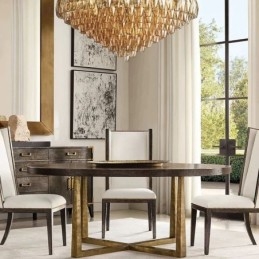 Amerikanische Pendelleuchte Glas Deckenleuchte Bernstein Transparent 90cm 14 Lichter