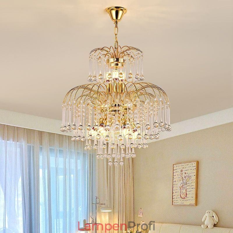 Kristall Pendelleuchte Elegante Duplex Dekorative Deckenleuchte