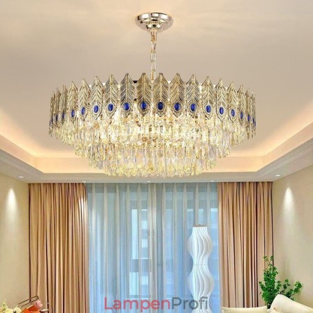 Goldene Feder Kristall Pendelleuchte Duplex Dekorative Deckenleuchte Goldene Feder Kristall Pendelleuchte Duplex Dekorative Deckenleuchte