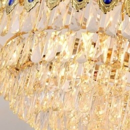 Goldene Feder Kristall Pendelleuchte Duplex Dekorative Deckenleuchte