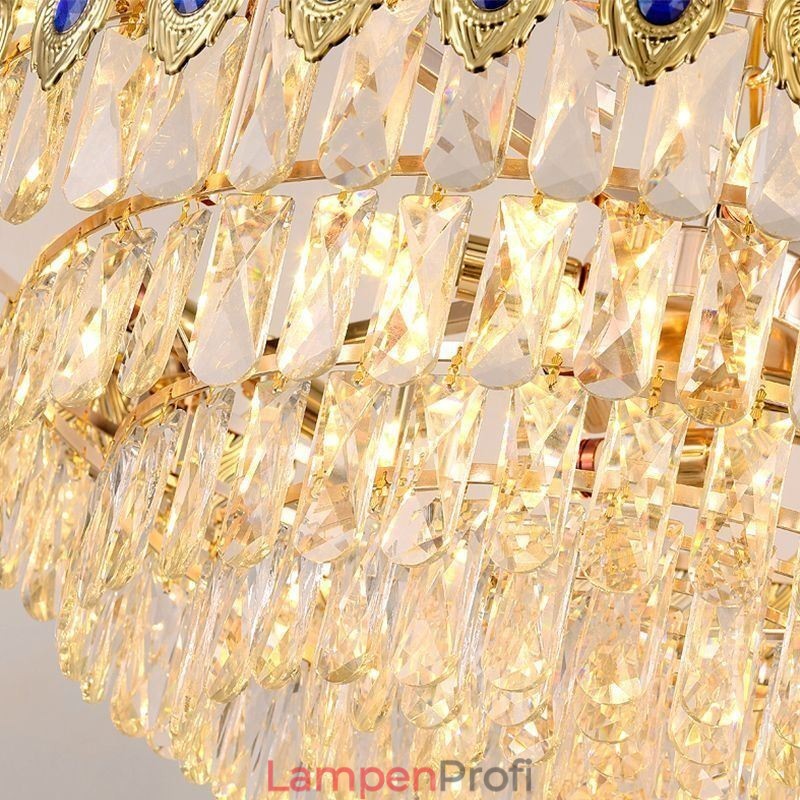Goldene Feder Kristall Pendelleuchte Duplex Dekorative Deckenleuchte