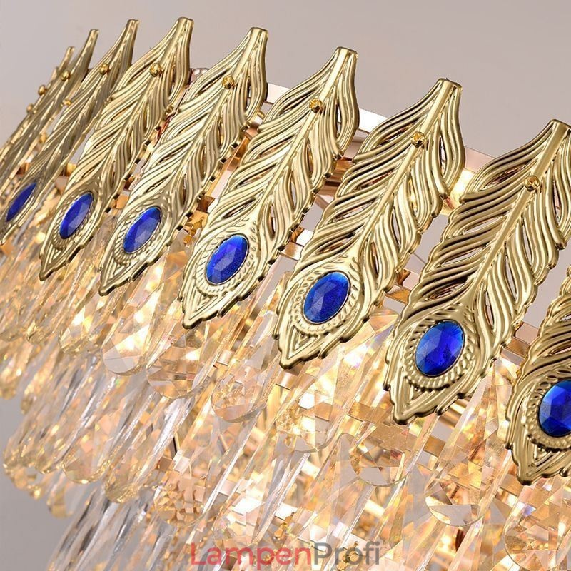 Goldene Feder Kristall Pendelleuchte Duplex Dekorative Deckenleuchte