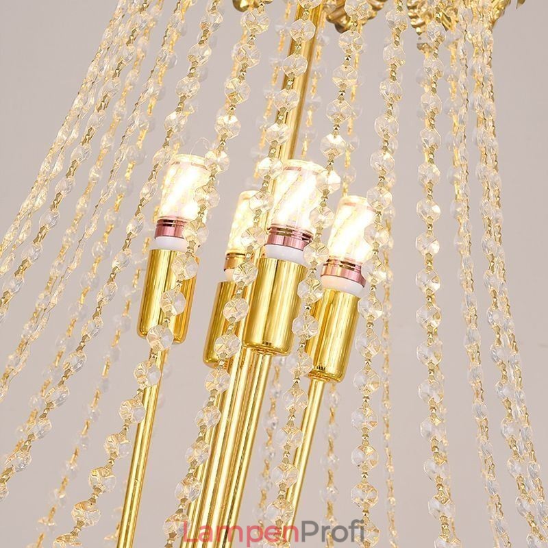 Konische Kristall-Pendelleuchte, auffällige, dekorative Duplex-Deckenleuchte