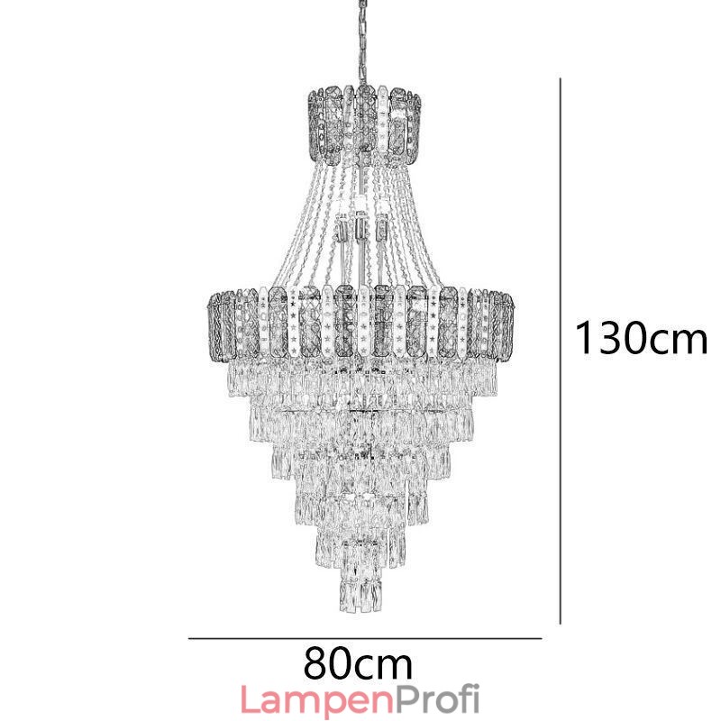 Konische Kristall-Pendelleuchte, exquisite, dekorative Duplex-Deckenleuchte
