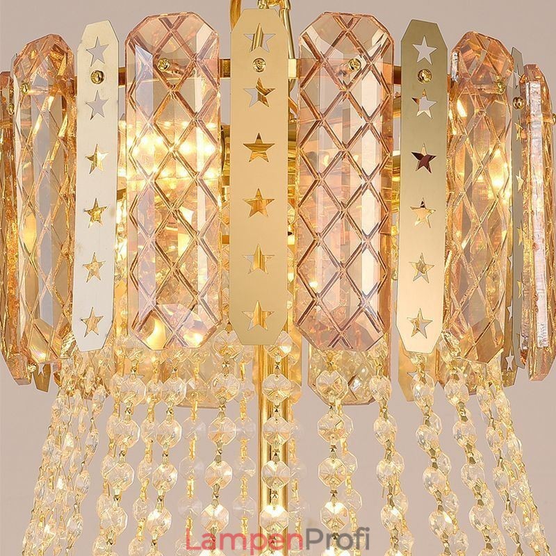 Konische Kristall-Pendelleuchte, exquisite, dekorative Duplex-Deckenleuchte