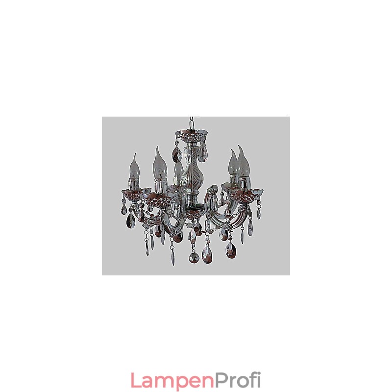 Moderner Kronleuchter im silbernen Acrylkristall-Stil mit 5 Lichtern