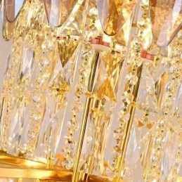 Konische Kristall-Pendelleuchte, Duplex, dekorative Deckenleuchte, 80 cm