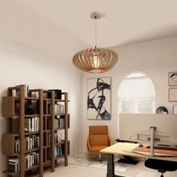 Deckenleuchte aus Lindenholz, 17 cm, ovaler Lampenschirm aus Holz