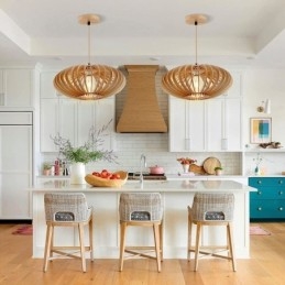 Deckenleuchte aus Lindenholz, 17 cm, ovaler Lampenschirm aus Holz