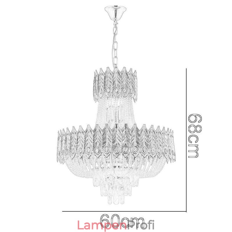 Kristall Pendelleuchte Luxus Dekorative Deckenleuchte 60cm
