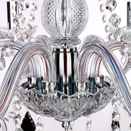 Rustikaler Lodge-Kristall-Kronleuchter aus Glas