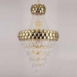Kristall Pendelleuchte Galvanisiertes Gold Duplex Luxus Dekorative Deckenleuchte 80cm