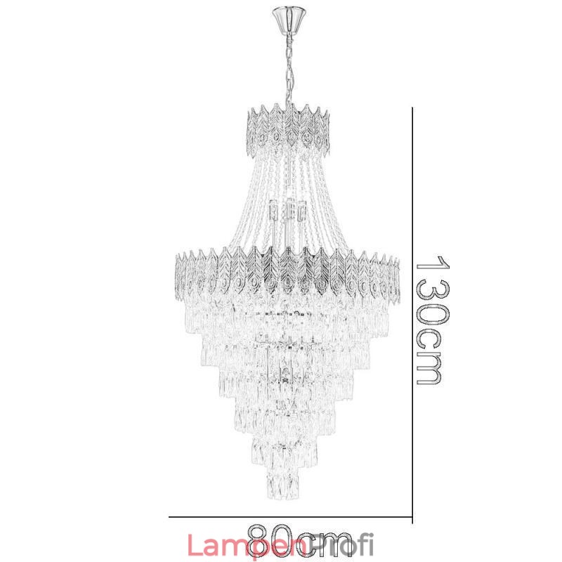 Kristall Pendelleuchte Anspruchsvolle Luxus Dekorative Hängeleuchte 80cm