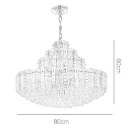 Kristall-Pendelleuchte 4. Etage Luxus-Dekrative Deckenleuchte mit goldenem Hohleisenblech