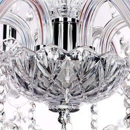 Rustikaler Lodge-Kristall-Kronleuchter aus Glas