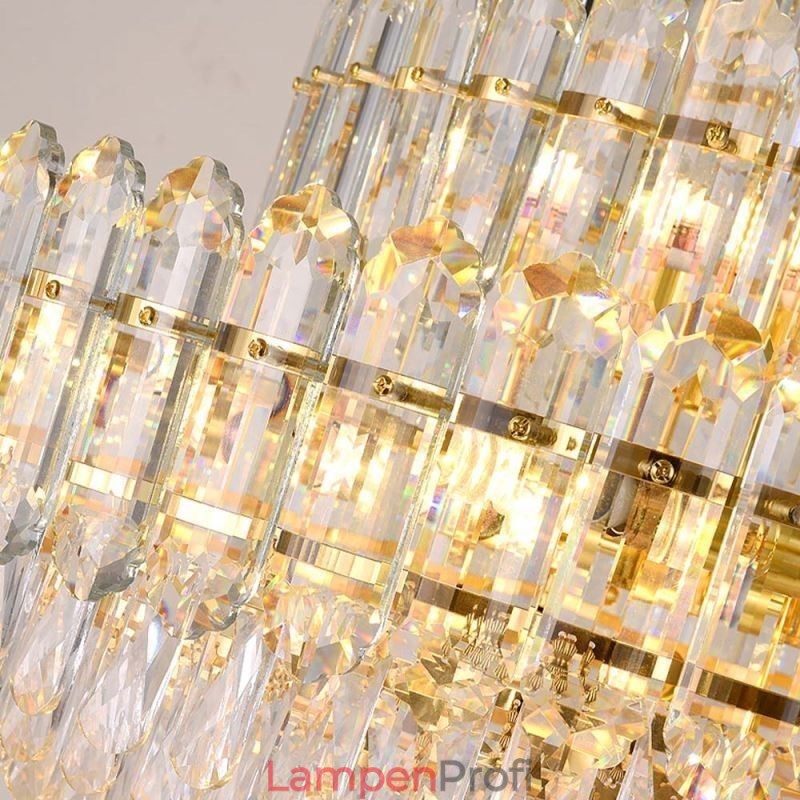 Kristall Pendelleuchte Vier Schichten Luxus Dekorative Deckenleuchte 80cm