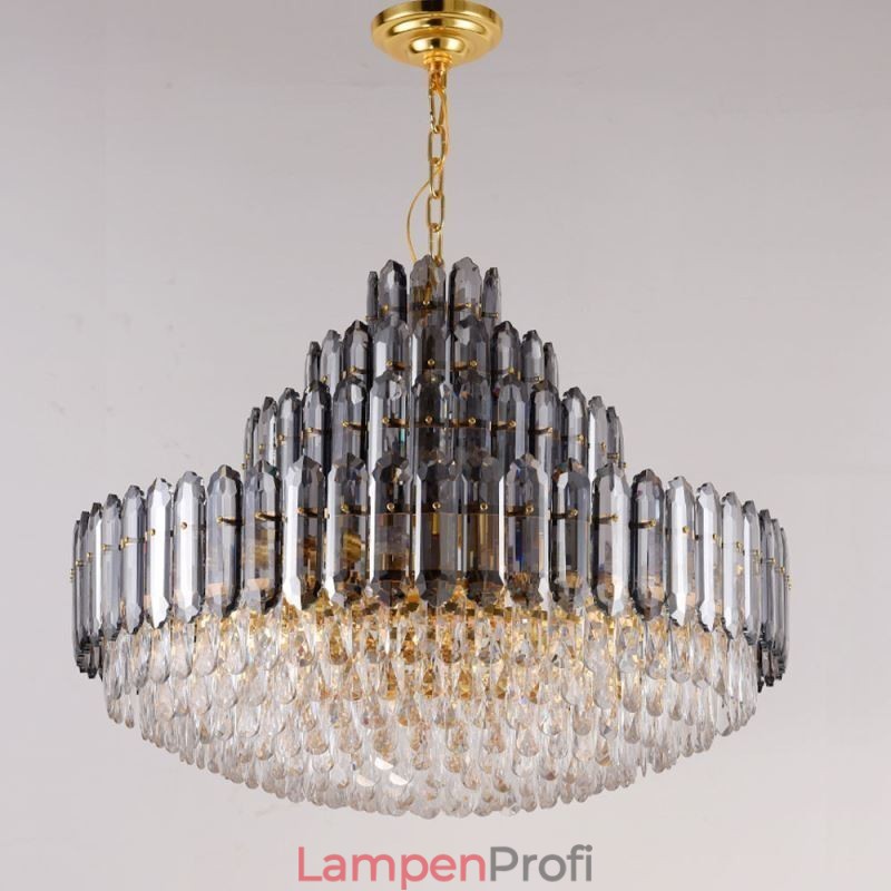 Kristall Pendelleuchte Vier Schichten Luxus Dekorative Deckenleuchte 80cm