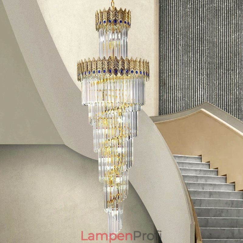 Gold Kristall Pendelleuchte Galvanisiert Gold Phoenix Schwanz Lampenschirm Deckenleuchte