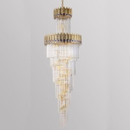 Gold Kristall Pendelleuchte Galvanisiert Gold Phoenix Schwanz Lampenschirm Deckenleuchte