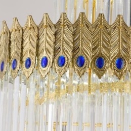 Gold Kristall Pendelleuchte Galvanisiert Gold Phoenix Schwanz Lampenschirm Deckenleuchte