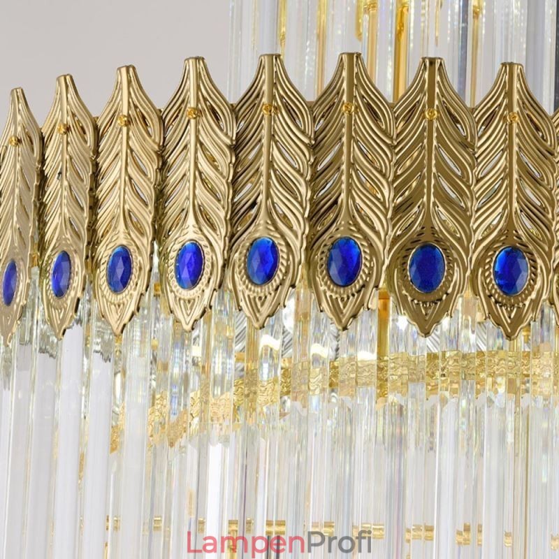 Gold Kristall Pendelleuchte Galvanisiert Gold Phoenix Schwanz Lampenschirm Deckenleuchte