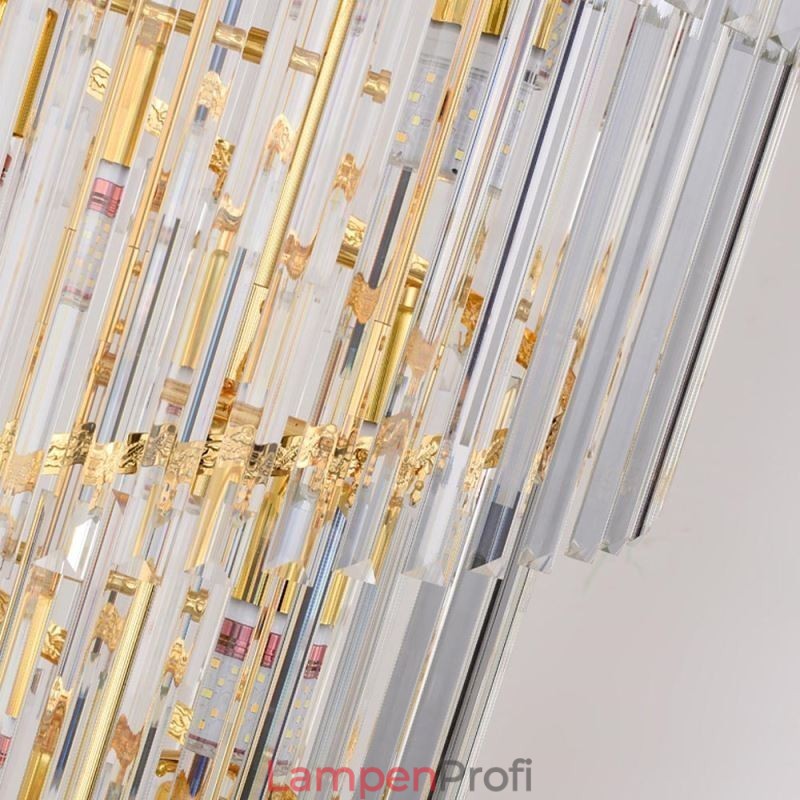 Gold Kristall Pendelleuchte Galvanisiert Gold Phoenix Schwanz Lampenschirm Deckenleuchte