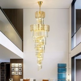 Gold Kristall Pendelleuchte Luxuriöse Dekorative Deckenleuchte 60*H180cm