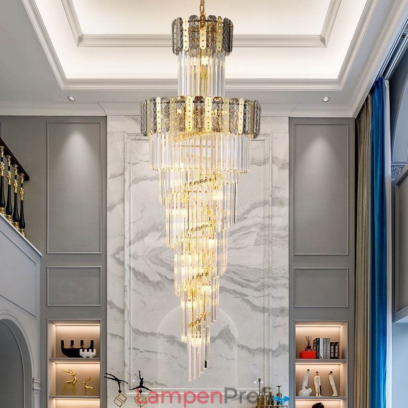 Gold Kristall Pendelleuchte Luxuriöse Dekorative Deckenleuchte 60*H180cm