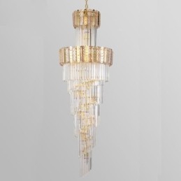 Gold Kristall Pendelleuchte Luxuriöse Dekorative Deckenleuchte 60*H180cm