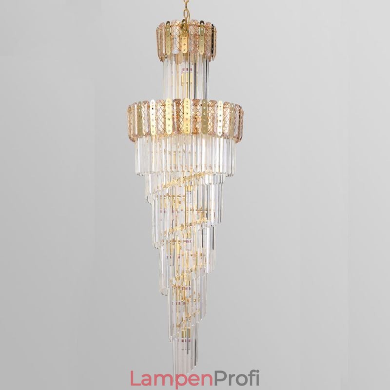 Gold Kristall Pendelleuchte Luxuriöse Dekorative Deckenleuchte 60*H180cm